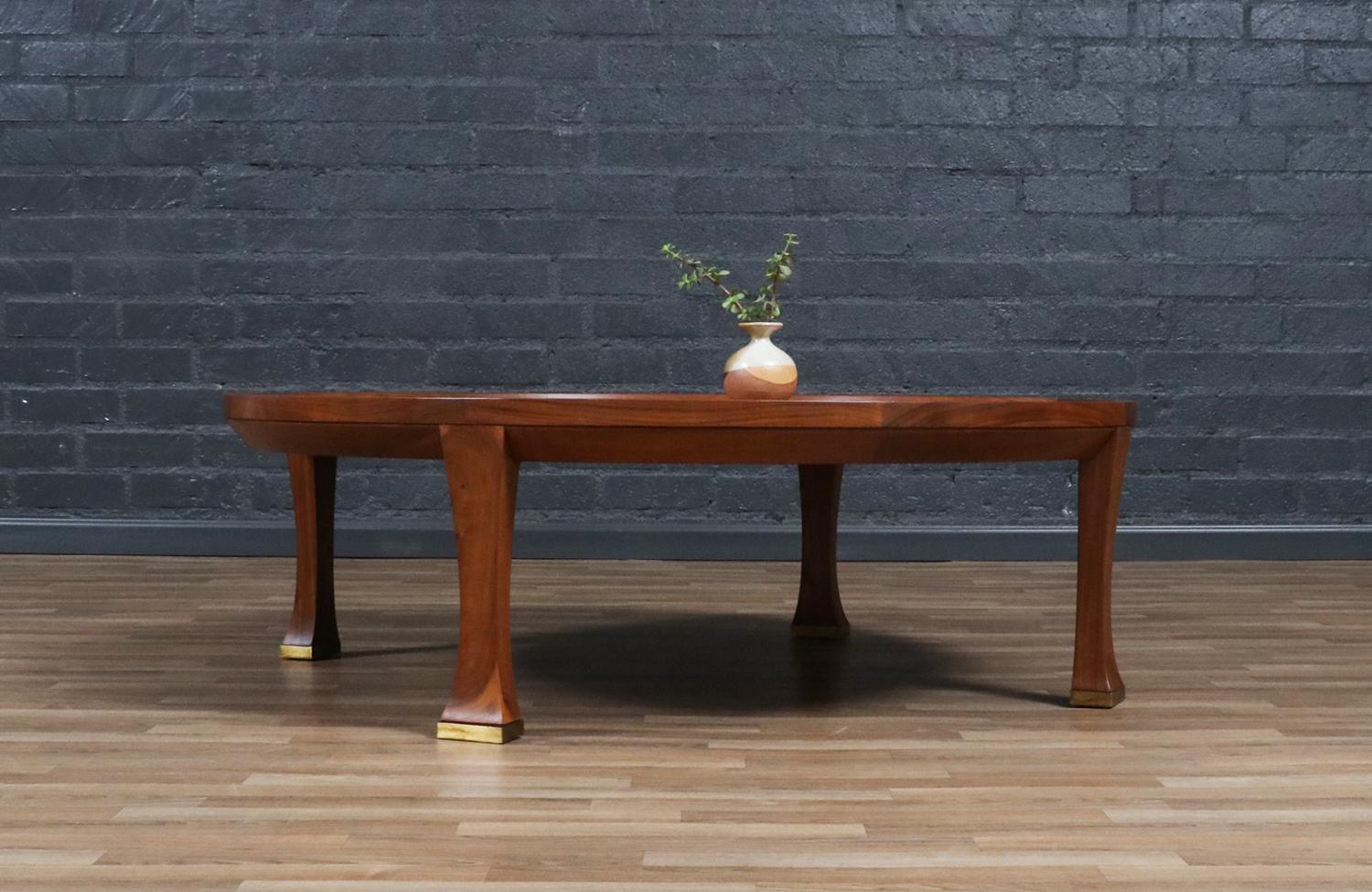 Expertly Restored - Michael Taylor Teak & Walnut Coffee Table w/ for Baker In Excellent Condition For Sale In Los Angeles, CA