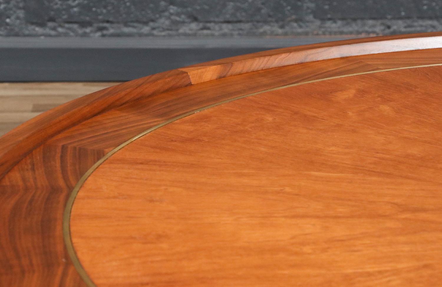 Expertly Restored - Michael Taylor Teak & Walnut Coffee Table w/ for Baker For Sale 1