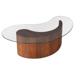 Expertly Restored - Mid-Century Biomorphic Shaped Coffee Table with Glass Top
