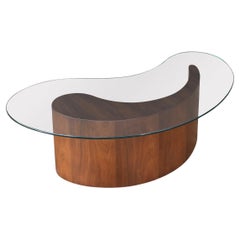 Expertly Restored - Mid-Century Biomorphic Shaped Coffee Table with Glass Top