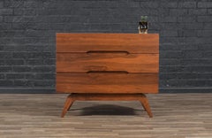 Expertly Restored -Mid-Century Californian Modern Sculpted Walnut Chest