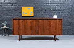 Expertly Restored - Mid-Century Californian Tambour-Door Credenza by Barzilay