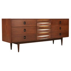 Retro Expertly Restored - Mid-Century Modern Dresser w/ Lacquered Bowtie Drawers