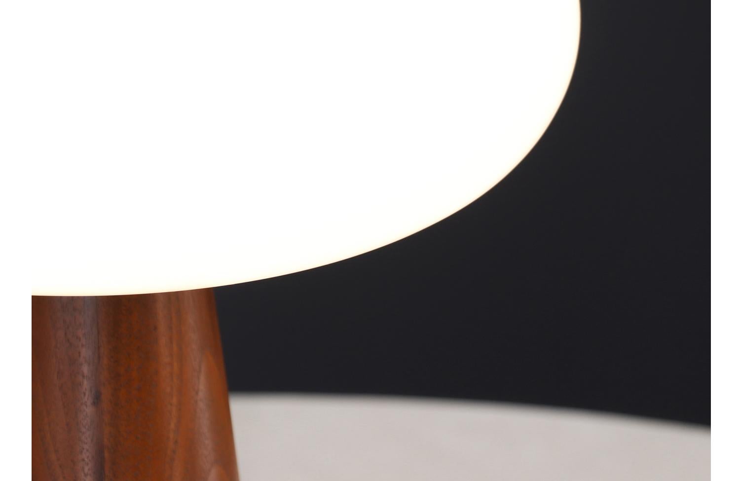 Expertly Restored - Mid-Century Modern Mushroom Glass & Walnut Lamp by Laurel For Sale 1
