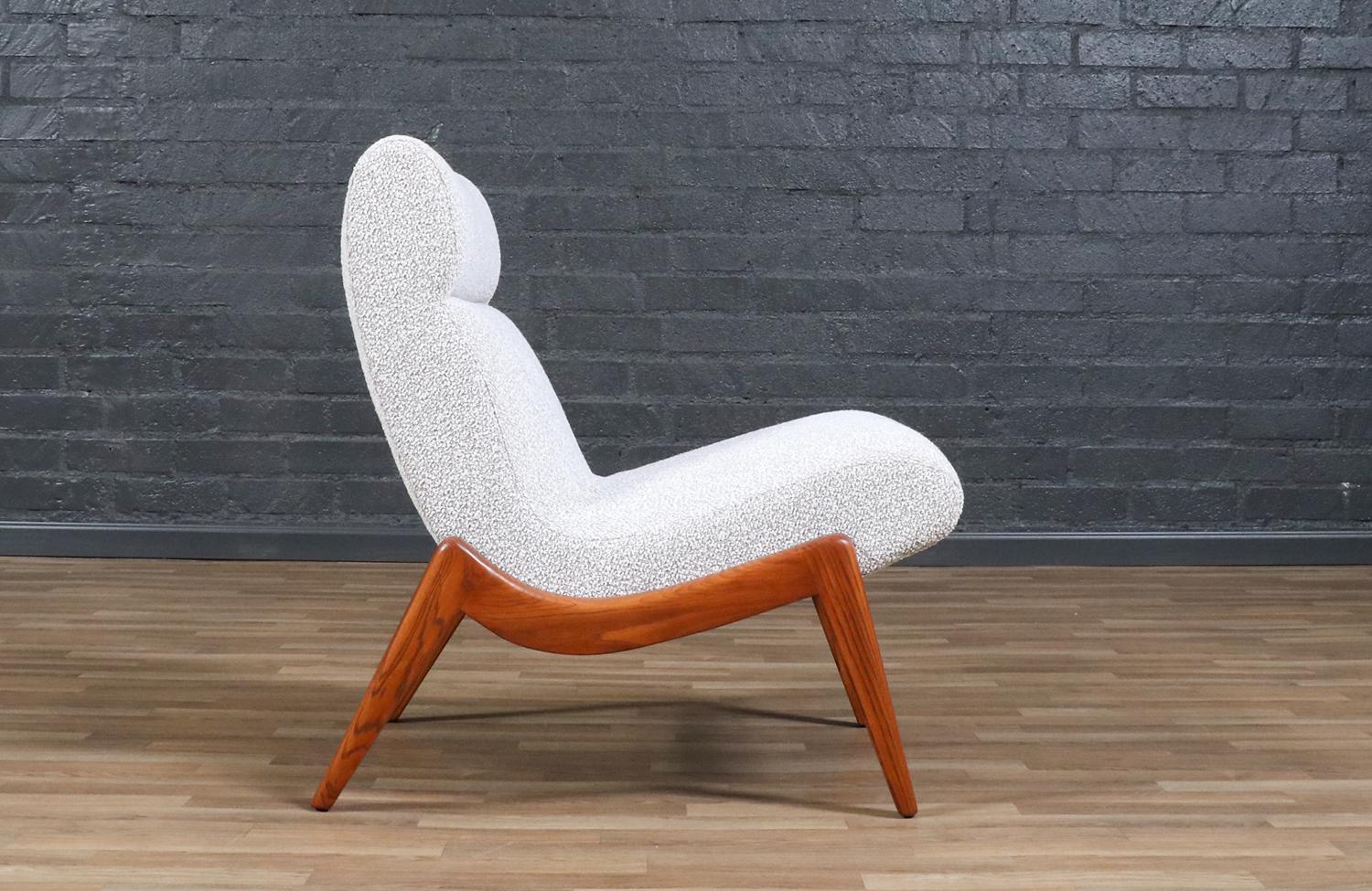 Restaurada por expertos - Silla Slipper Esculpida Moderna de Mediados de Siglo Manchado en venta