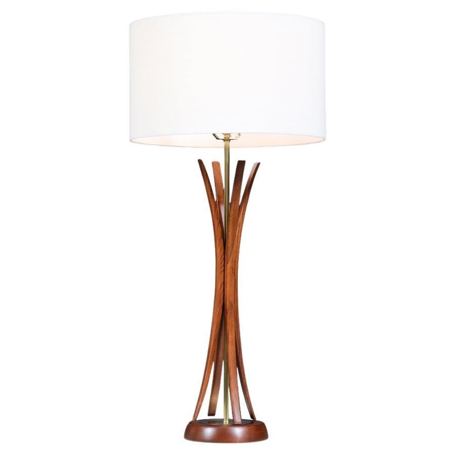 Expertly Restored - Mid-Century Modern Sculpted Table Lamp by Roller Lamp Co. For Sale