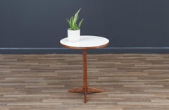 Expertly Restored - Mid-Century Modern Sculpted Walnut Tripod Side Table