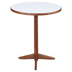 Vintage Expertly Restored - Mid-Century Modern Sculpted Walnut Tripod Side Table