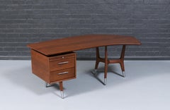 Expertly Restored-Mid-Century Modern "Skulptura" Boomerang Desk by Alma Desk Co.