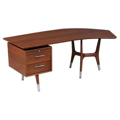 Expertly Restored-Mid-Century Modern "Skulptura" Boomerang Desk by Alma Desk Co.