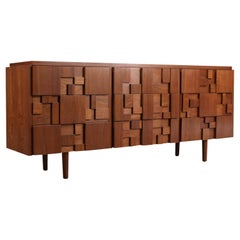 Expertly Restored - Mid-Century Modern "Staccato" Brutalist Dresser by Lane