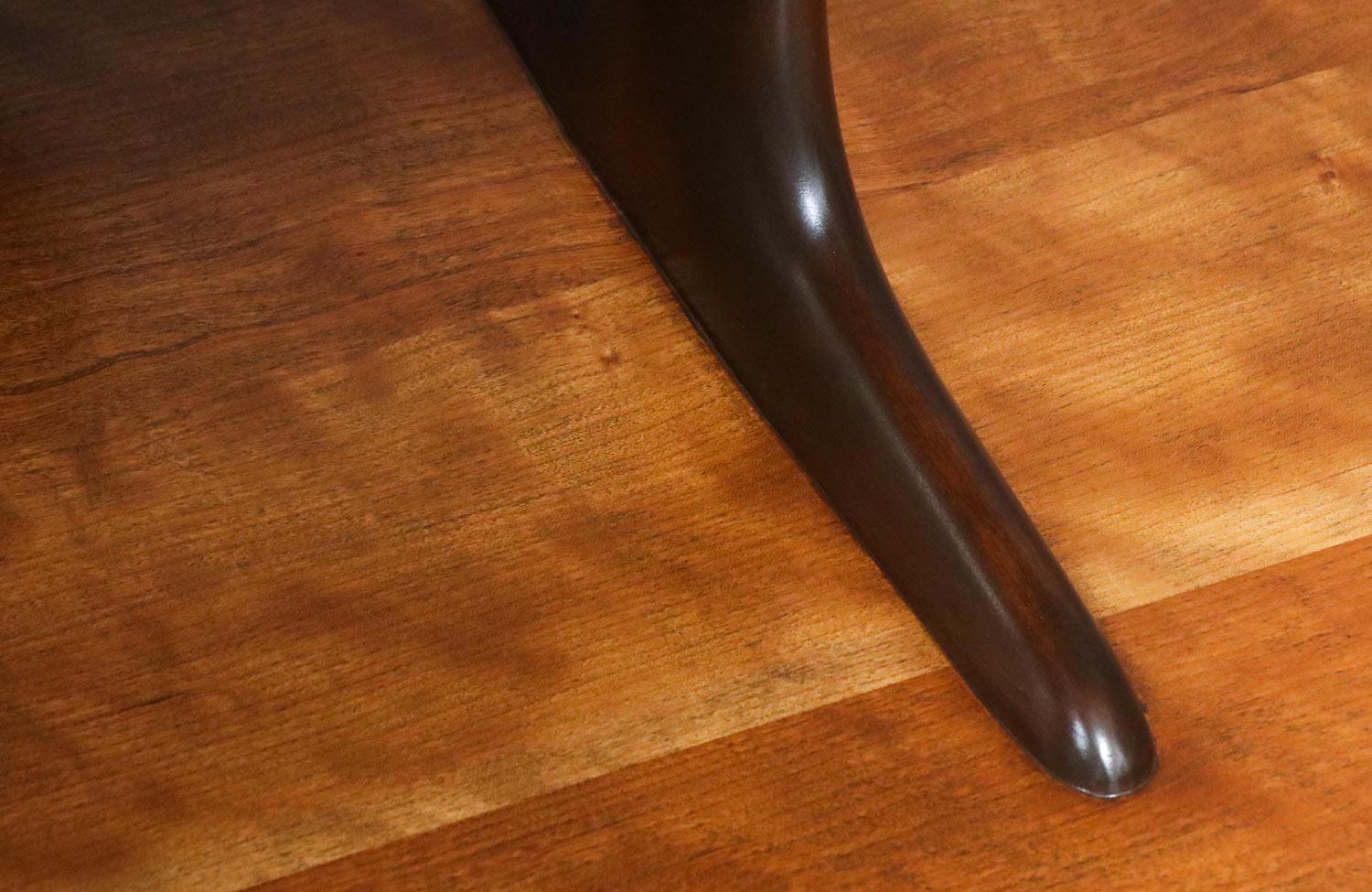 Expertly Restored - Mid-Century Modern Two-Tier Sculpted Bookshelf For Sale 1