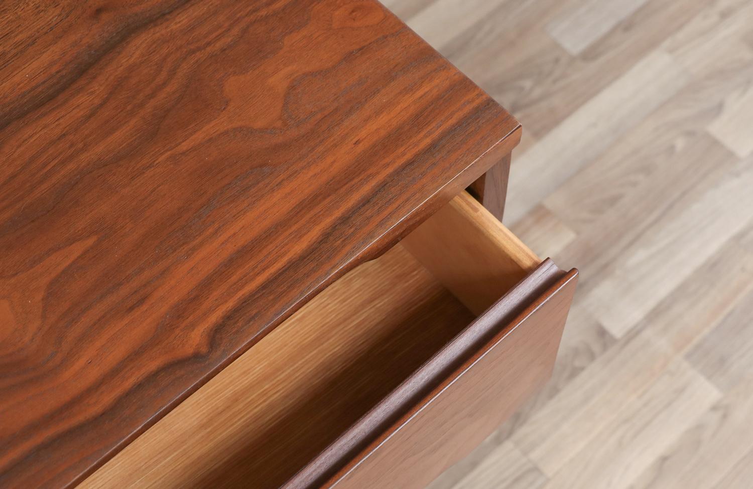 Expertly Restored - Mid-Century Modern Walnut Dresser by Stanley 1
