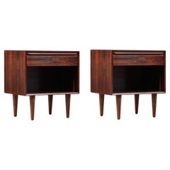 Expertly Restored - Mid-Century Rosewood Night Stands with Bookcase by Westnofa