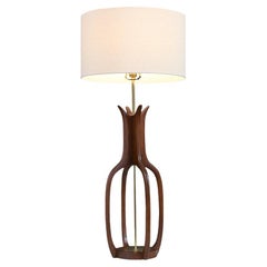 Sapientemente restaurata - Lampada da tavolo scolpita di metà secolo di Jack Haywood per Modeline
