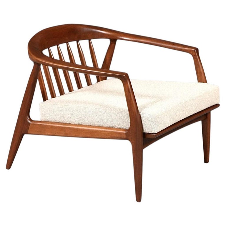 Expertly Restored - Milo Baughman Sculpted Walnut Lounge Chair for Thayer Coggin