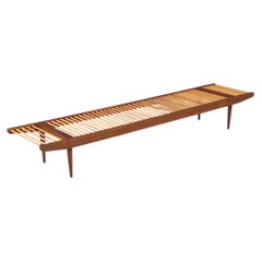 Expertly Restored - Milo Baughman Two-Tone Slatted Bench for Glenn of California