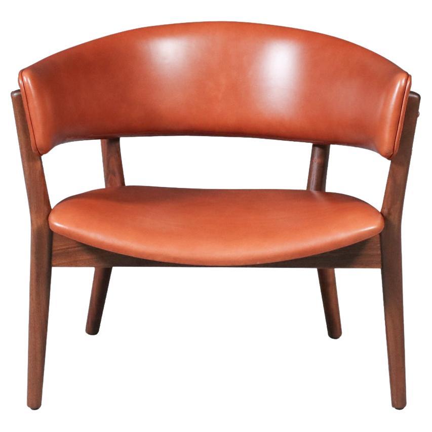 Expertly Restored - Nanna Ditzel ND-83 Cognac Leather Chair for Søren Willadsen For Sale