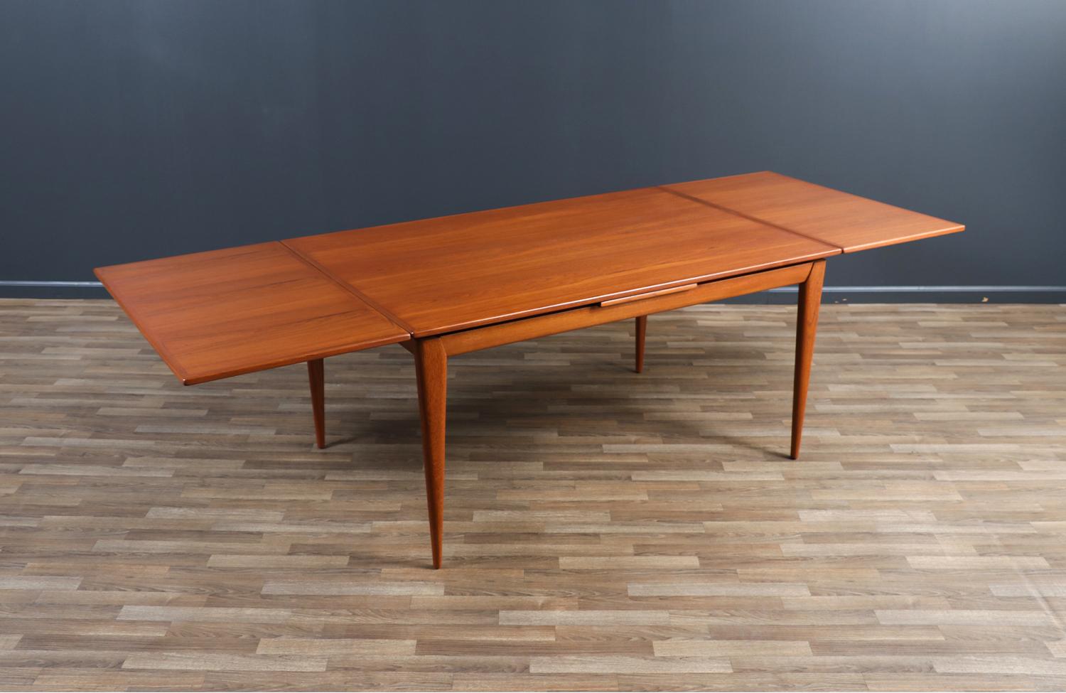 Danish Expertly Restored - Niels Moller Model-12 Expanding Teak Draw-Leaf Dining Table
