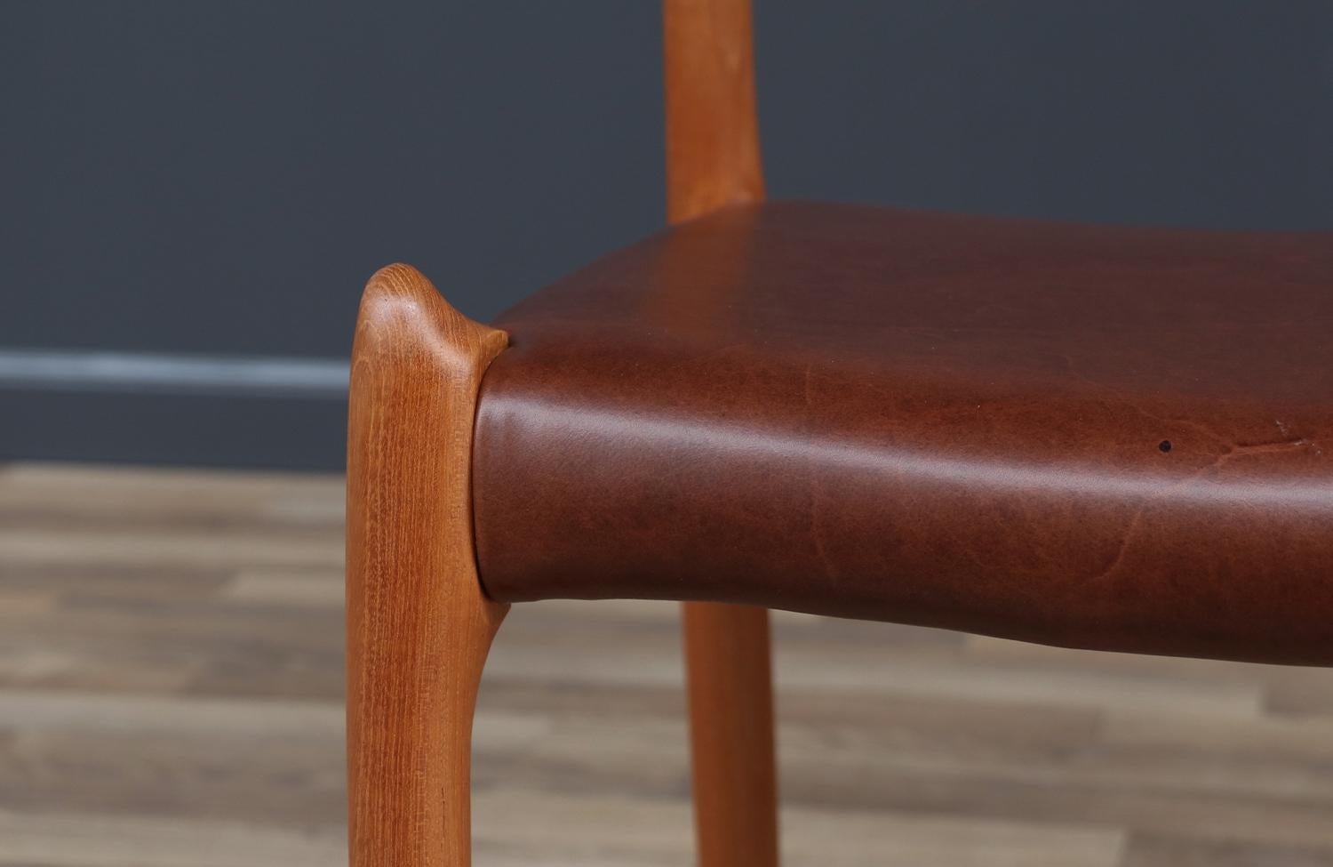 Expertly Restored - Niels Moller Model-78 Teak & Leather Desk Chair 4
