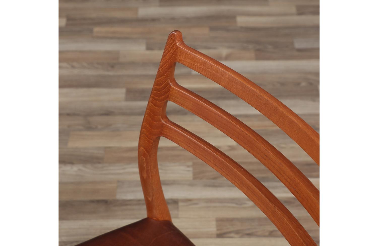Expertly Restored - Niels Moller Model-78 Teak & Leather Desk Chair 5