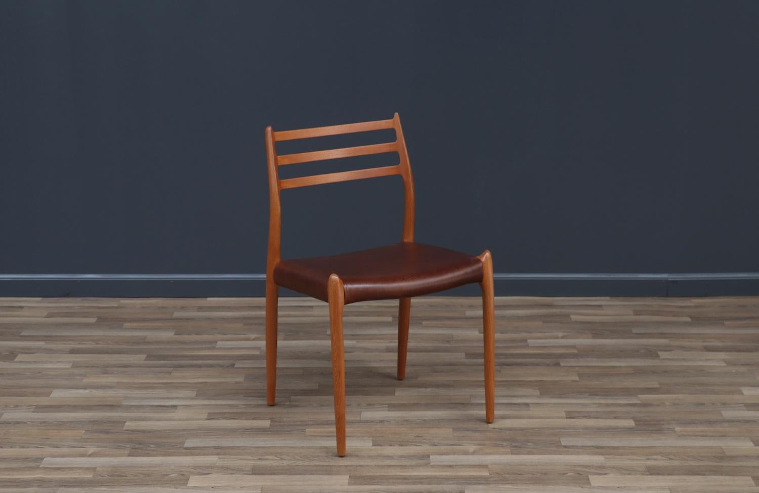 Mid-Century Modern Expertly Restored - Niels Moller Model-78 Teak & Leather Desk Chair