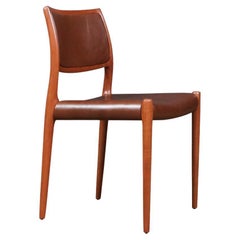 Expertly Restored - Niels Moller Model-80 Teak & Cognac Leather Chair