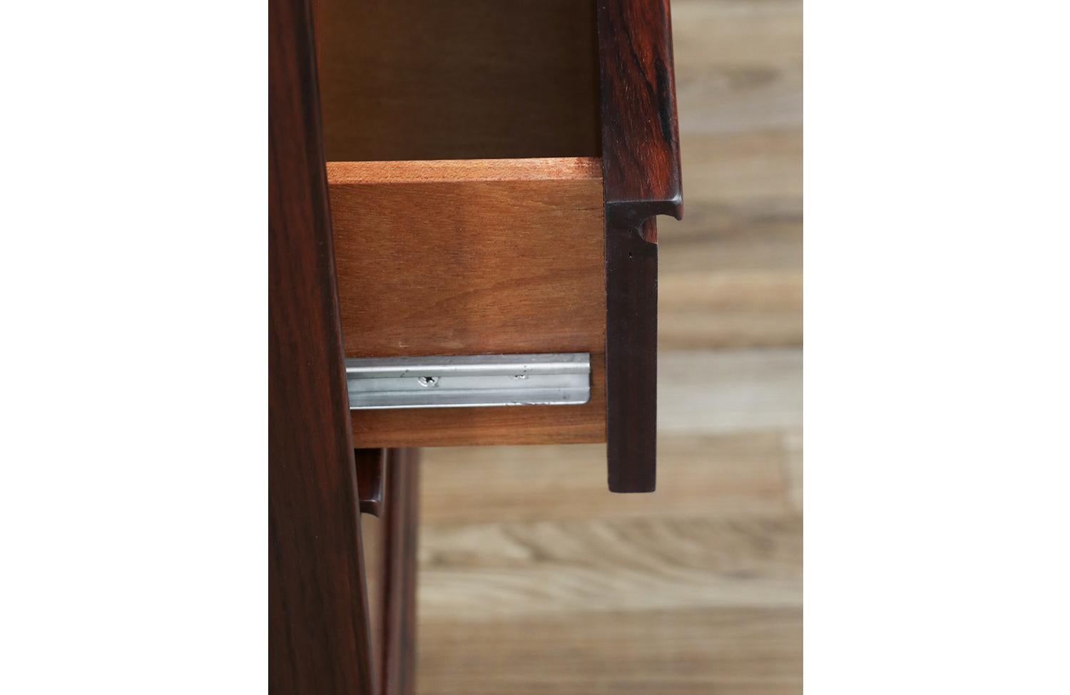 Expertly Restored - Pair of Scandinavian Modern Rosewood Dressers by Westnofa  For Sale 5