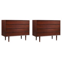Retro Expertly Restored - Pair of Scandinavian Modern Rosewood Dressers by Westnofa 