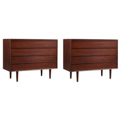 Expertly Restored - Pair of Scandinavian Modern Rosewood Dressers by Westnofa
