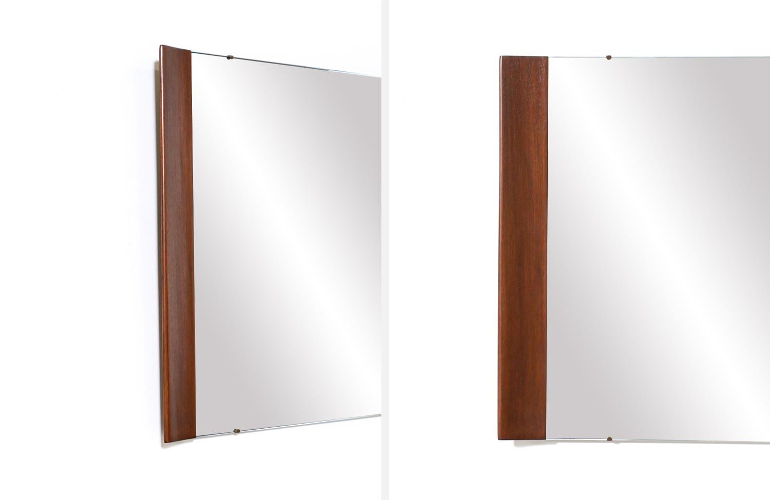 Expertly Restored - Paul Laszlo Sculpted Wall-Hanging Mirror for Brown Saltman In Excellent Condition For Sale In Los Angeles, CA