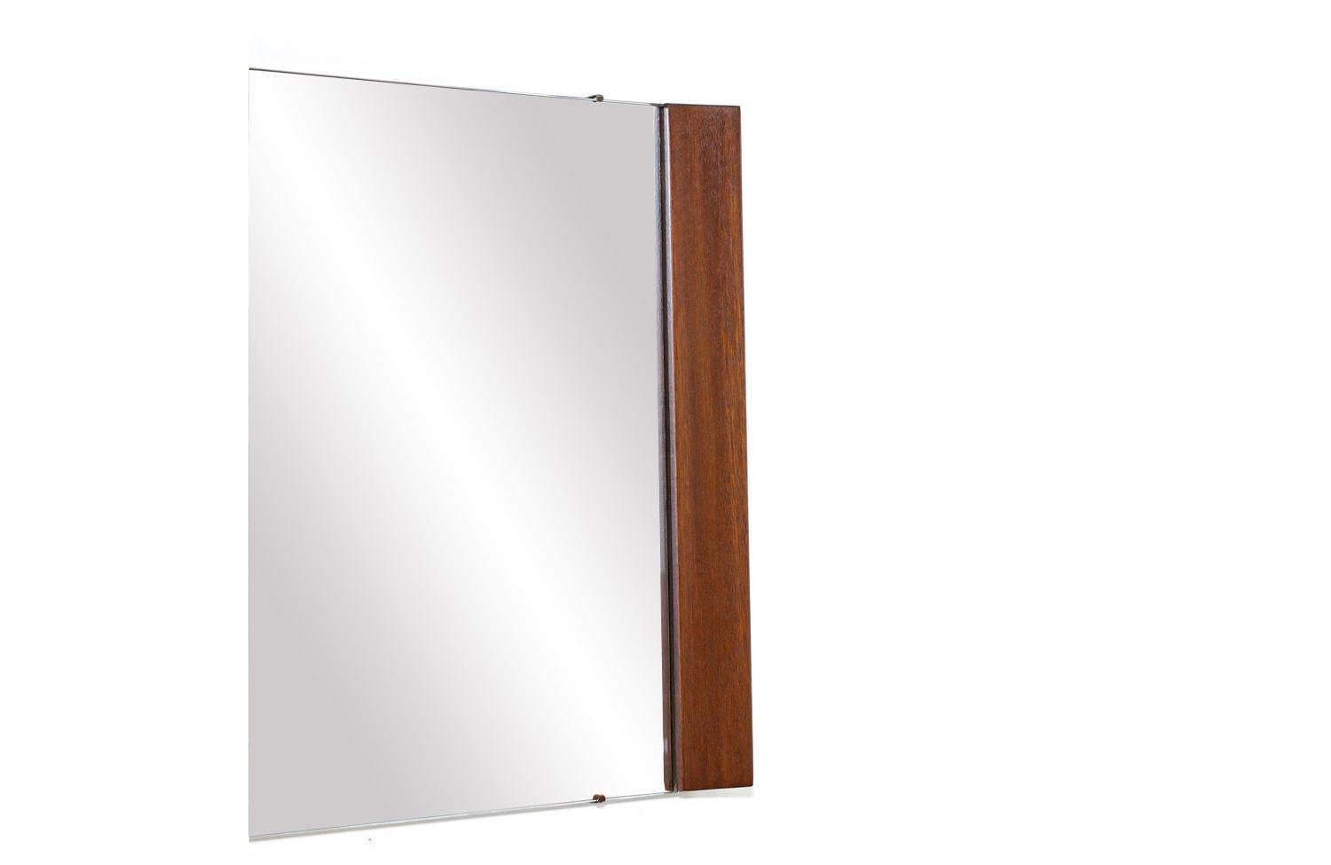 Mid-20th Century Expertly Restored - Paul Laszlo Sculpted Wall-Hanging Mirror for Brown Saltman For Sale