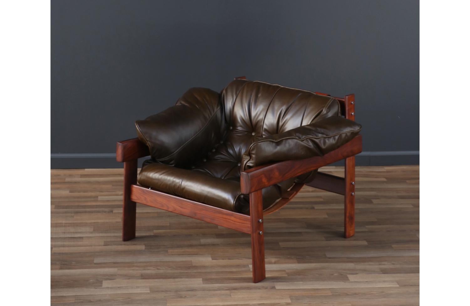 Expertly Restored - Percival Lafer MP-41 Dark Olive Green Leather Chairs 5