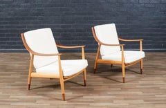 Expertly Restored - Peter Hvidt Model FD-146 Teak & Birch Lounge Chairs