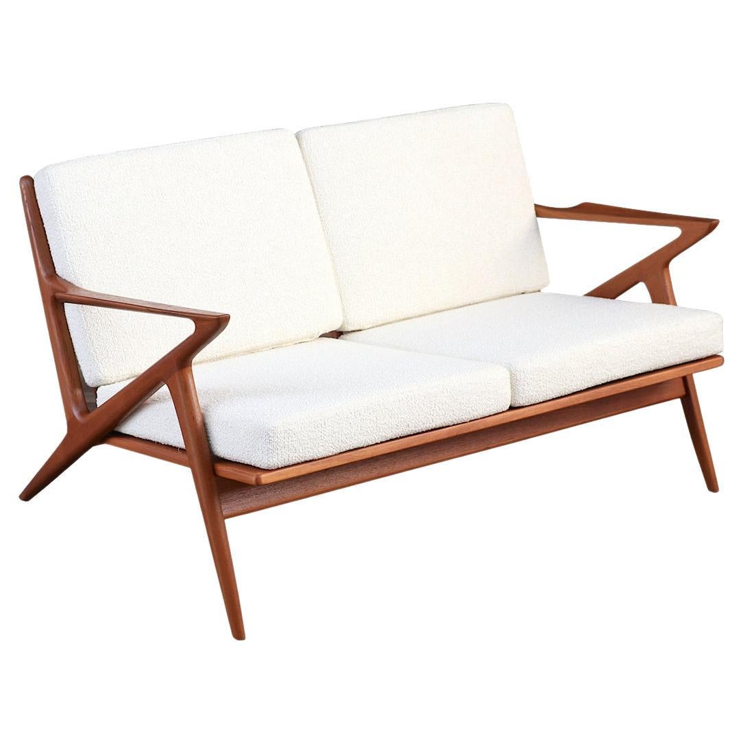 Expertly Restored - Poul Jensen Teak Love Seat Sofa for Selig For Sale