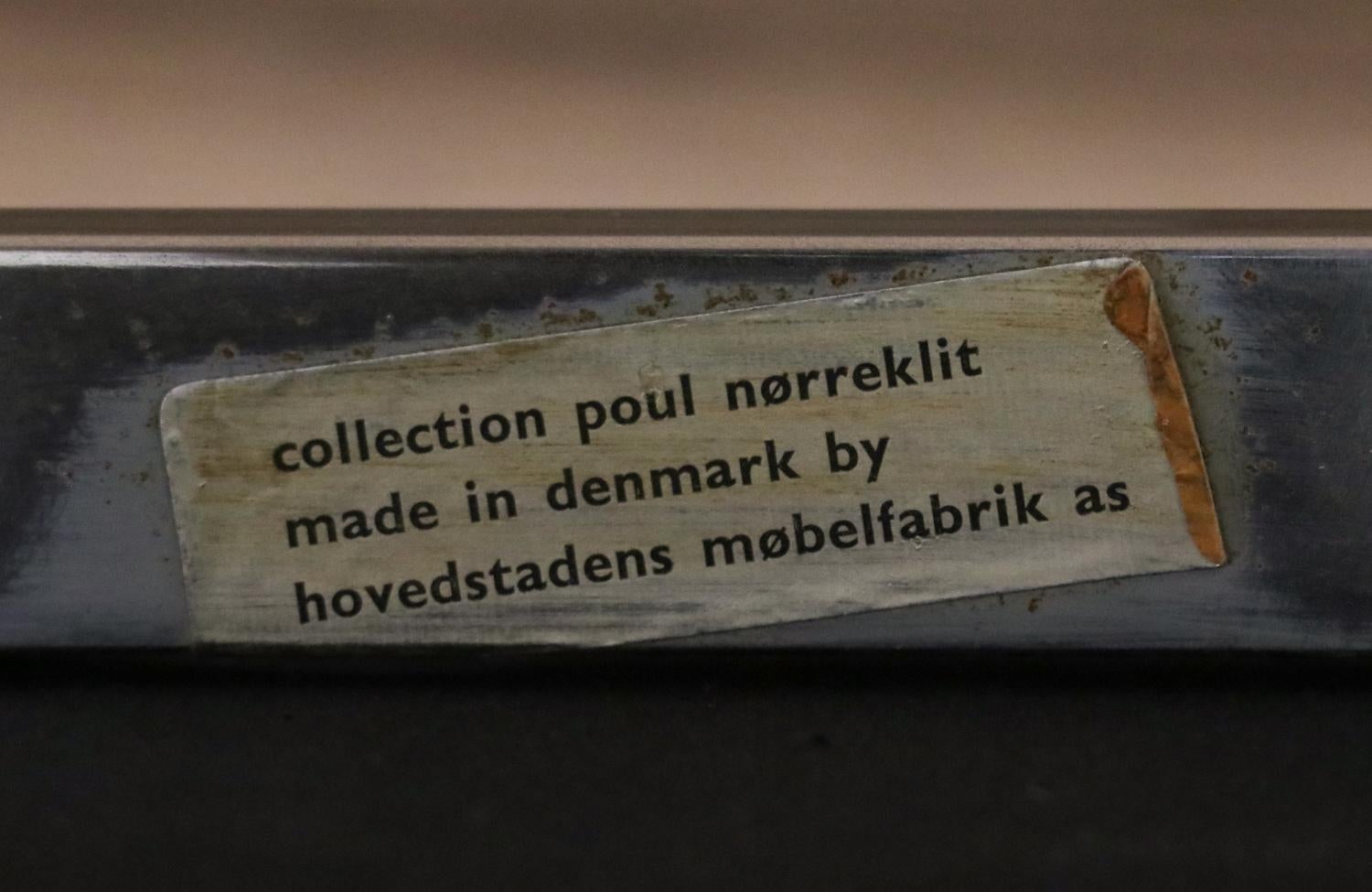Chaises longues cantilever en cuir et acier cognac restaurées par des experts-Poul Norreklit en vente 6