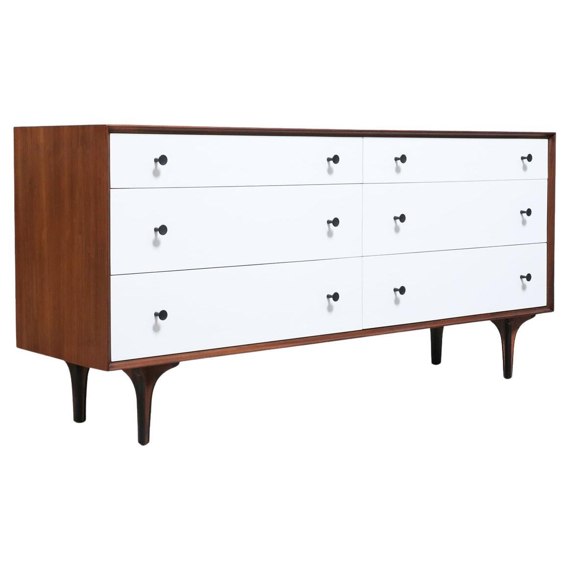 Restaurato con perizia - Comò laccato e in noce di Richard Thompson per Glenn of CA