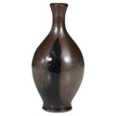 Expertly Restored - Robert Maxwell Studio Ceramic Vase w/ Brown Glaze