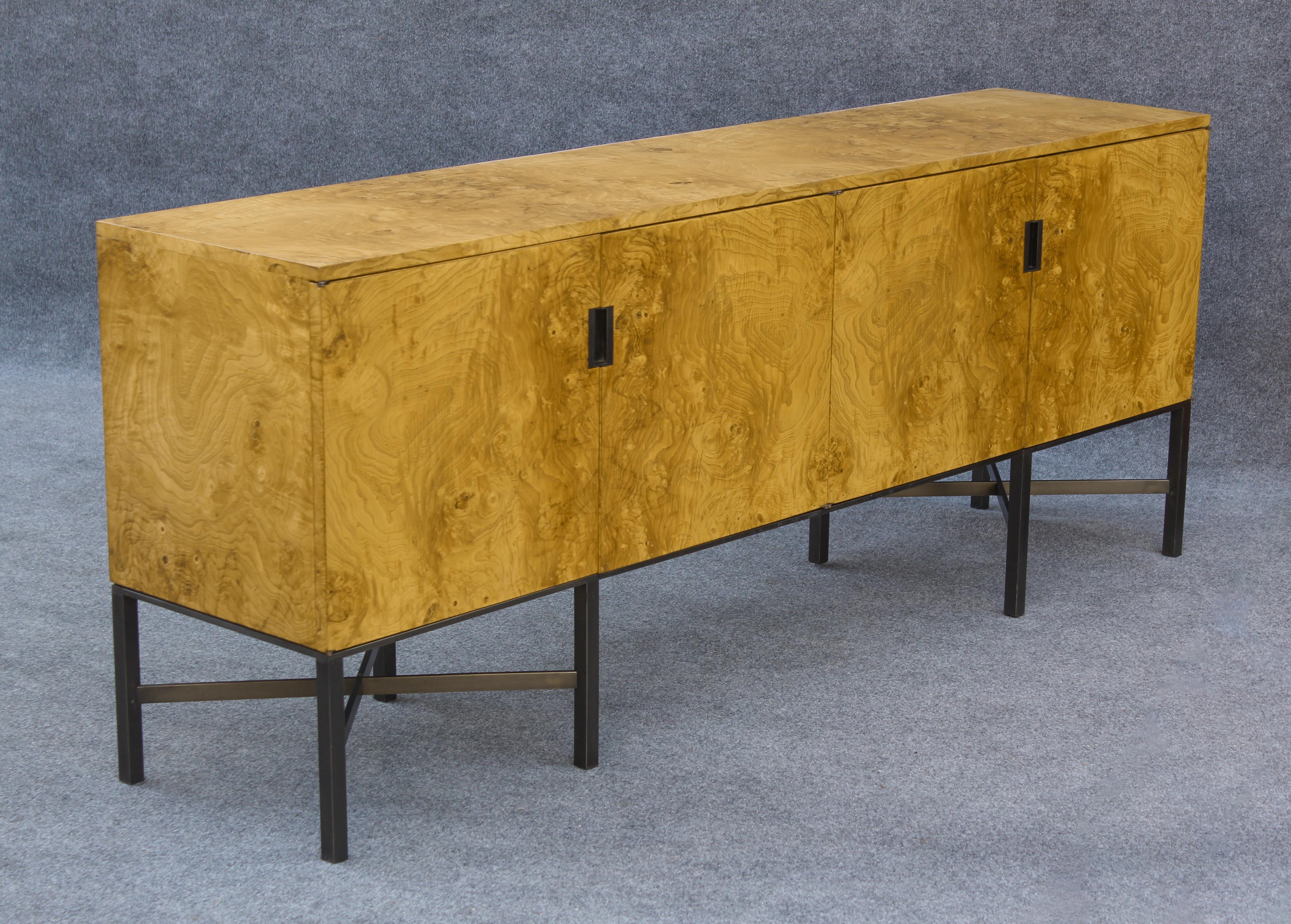 Made in the early 1970s by prestigious American furniture maker Dunbar, this piece was designed by Roger Sprunger, who spent the better part of three decades at Dunbar. Many of Dunbar's most successful pieces were designed by Sprunger. He is now