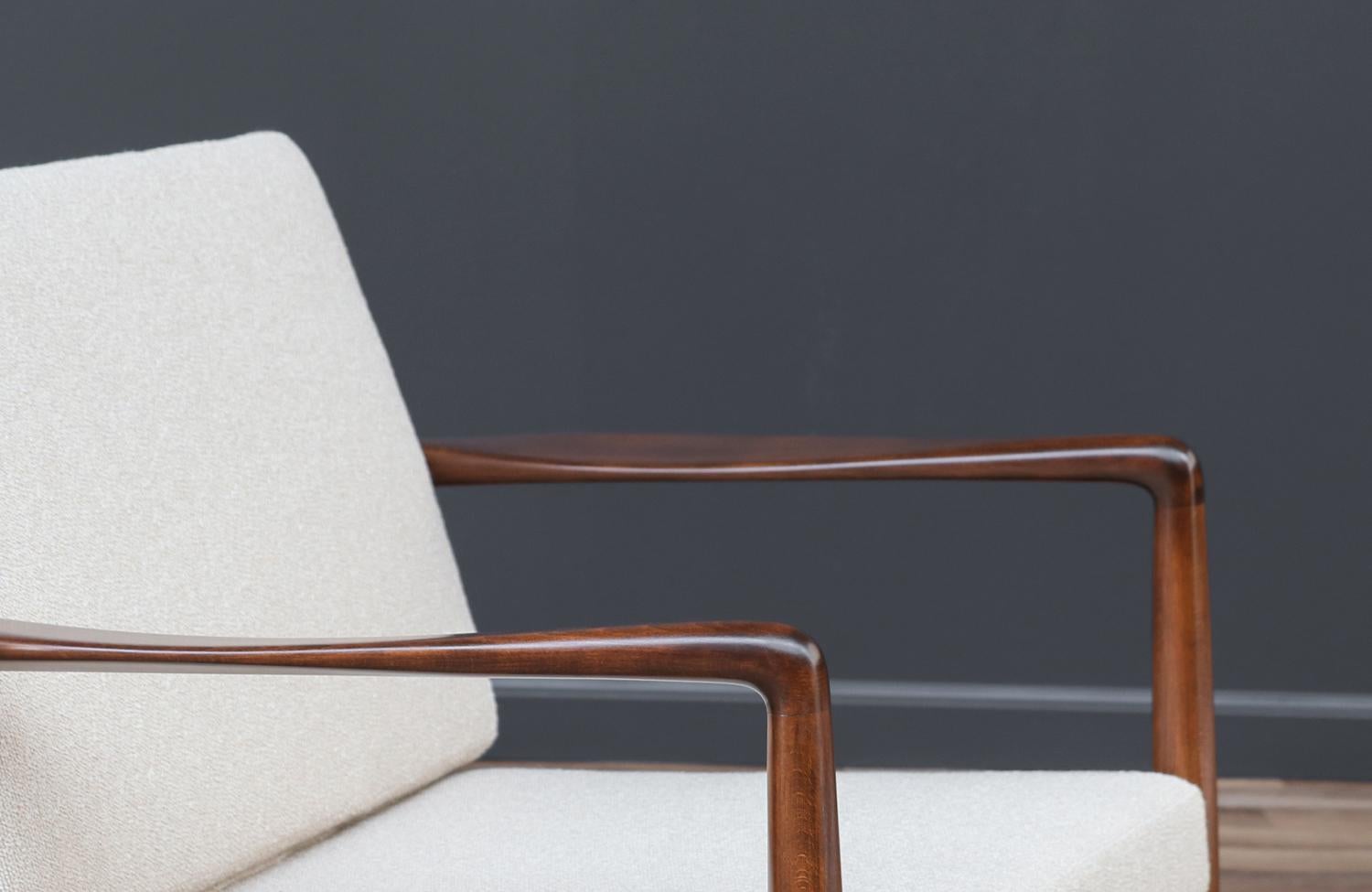 Upholstery Expertly Restored - Scandinavian Modern Lounge Chairs by Folke Ohlsson for Dux  For Sale