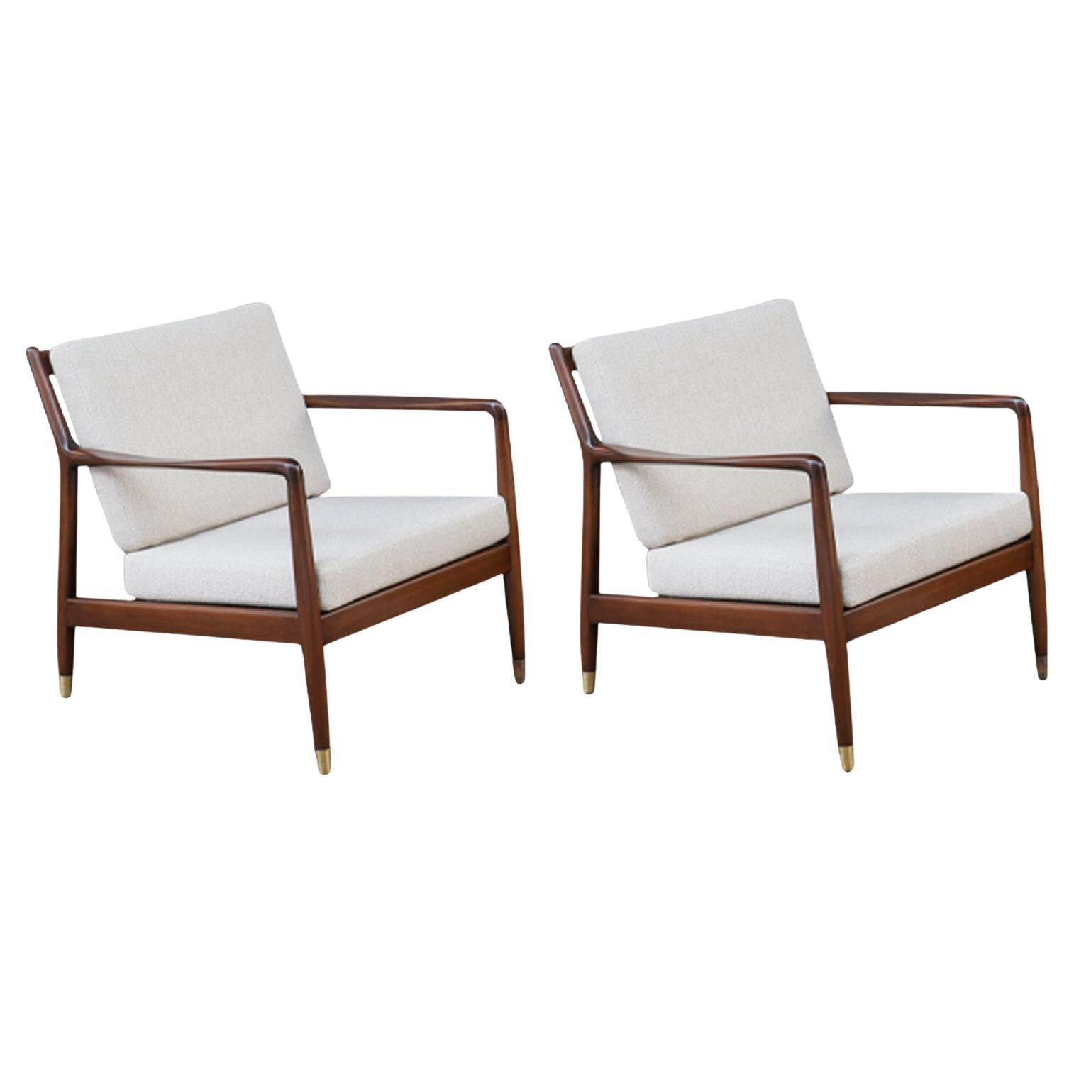 Expertly Restored - Scandinavian Modern Lounge Chairs by Folke Ohlsson for Dux  For Sale