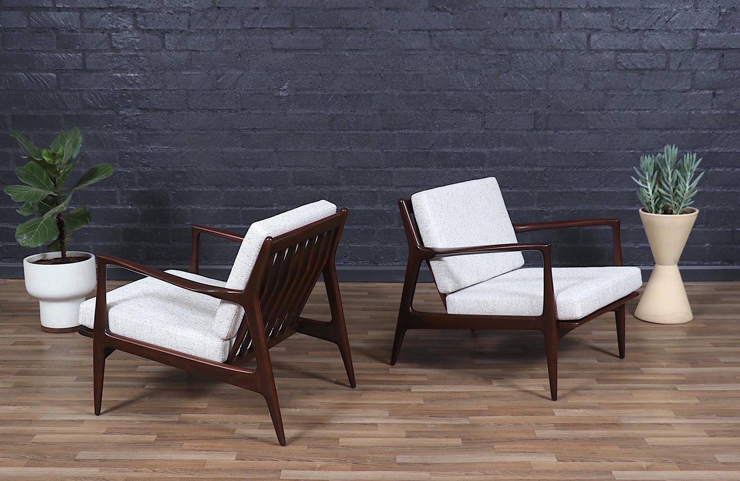 Mid-Century Modern Expertly Restored - Sculpted Lounge Chairs by Ib Kofod-Larsen for Selig