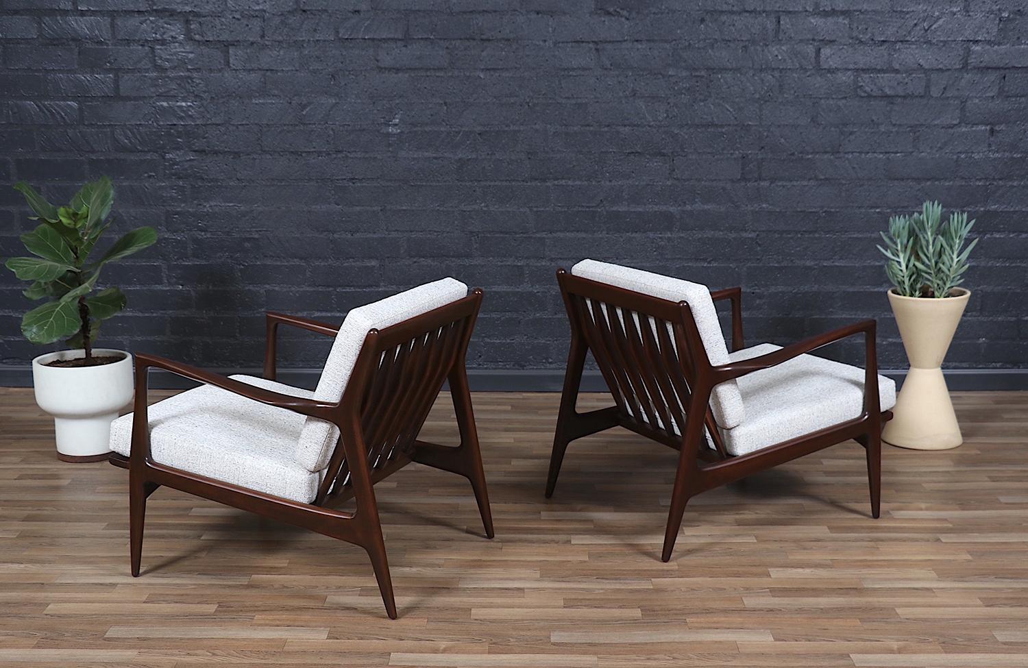 Danish Expertly Restored - Sculpted Lounge Chairs by Ib Kofod-Larsen for Selig