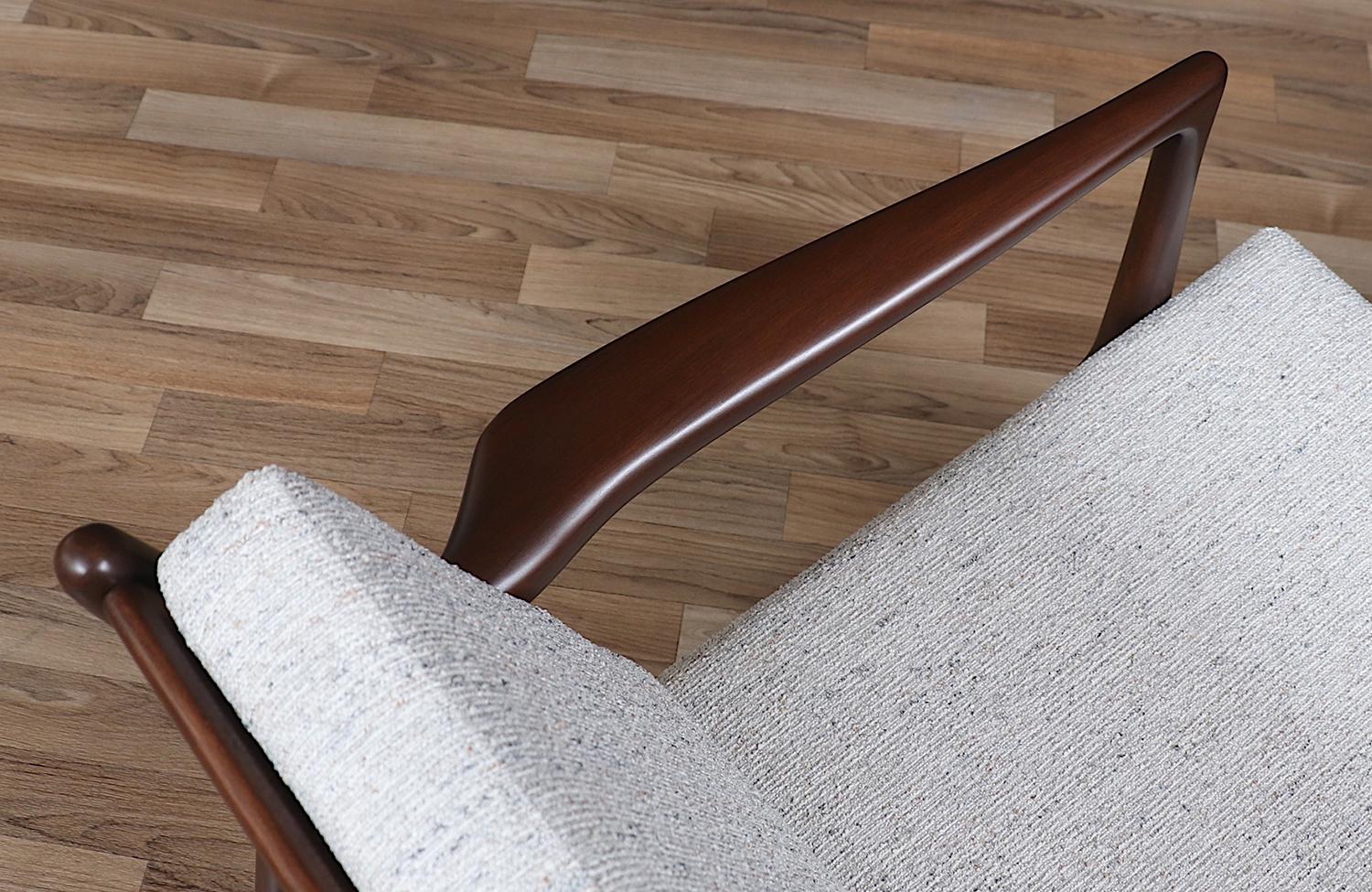 Fabric Expertly Restored - Sculpted Lounge Chairs by Ib Kofod-Larsen for Selig