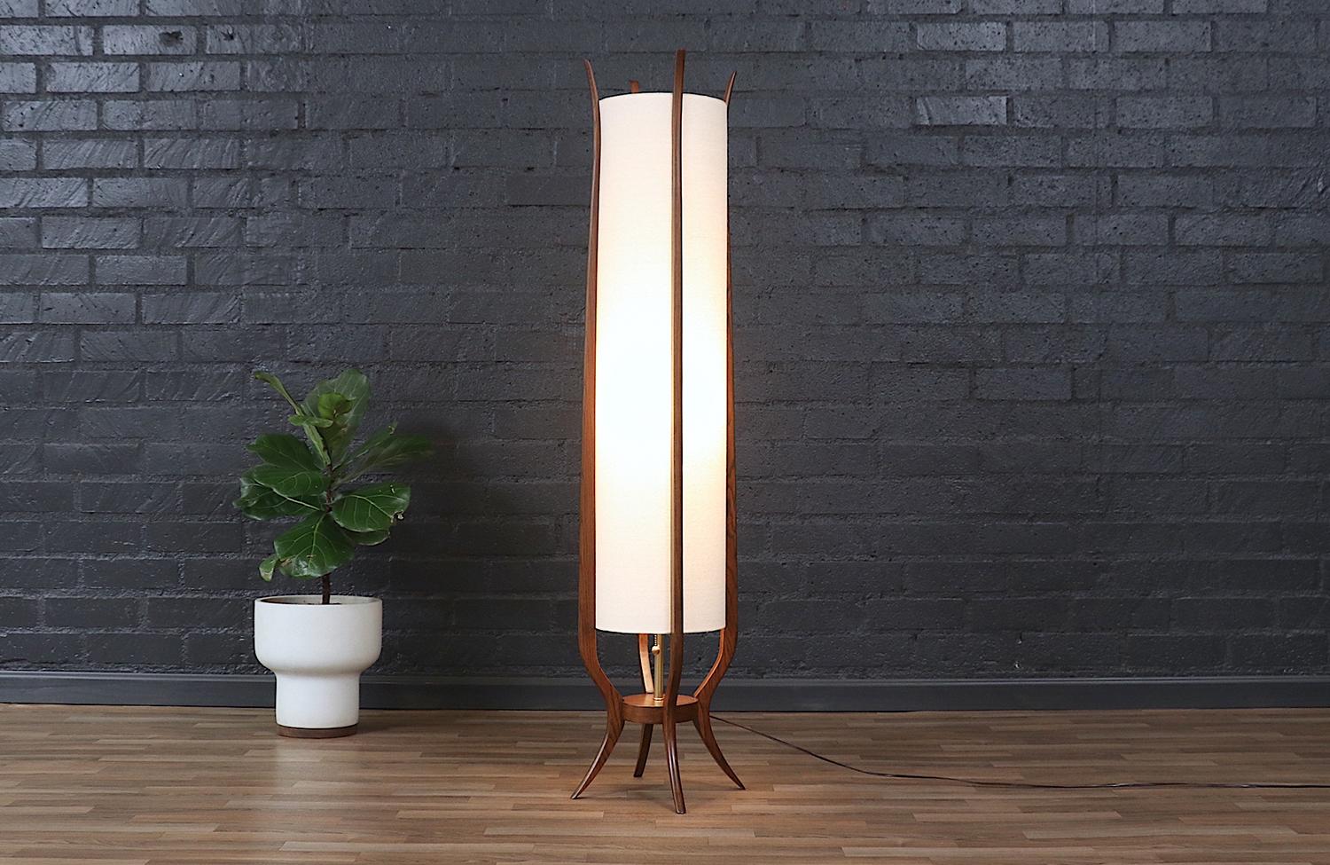 American Expertly Restored - Sculptural Mid-Century Modern Floor Lamp by Roller Lamp Co.