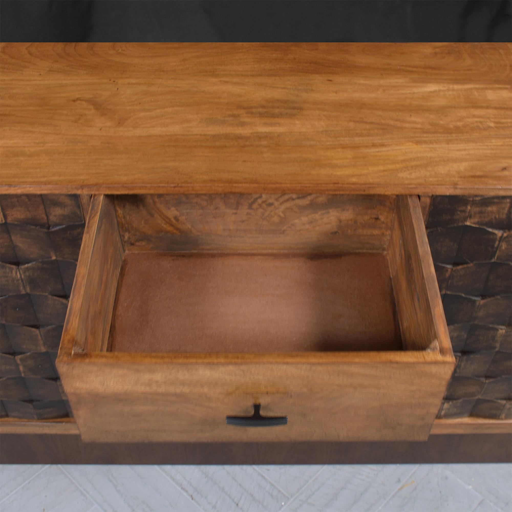Solid Teak Wood Credenza: An Epitome of Craftsmanship & Elegance For Sale 4