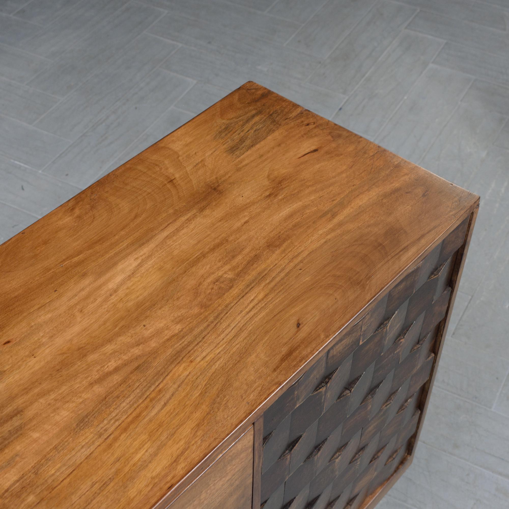 Plywood Solid Teak Wood Credenza: An Epitome of Craftsmanship & Elegance For Sale
