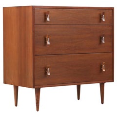Vintage Expertly Restored - Stanley Young Walnut 3-Drawer Chest for Glenn of California