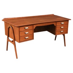 Expertly Restored- Svend A. Madsen Teak & Cane Desk / Bookcase for Sigurd Hansen