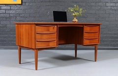 Expertly Restored - Svend A. Madsen Teak Desk w/ Bookcase for Falster